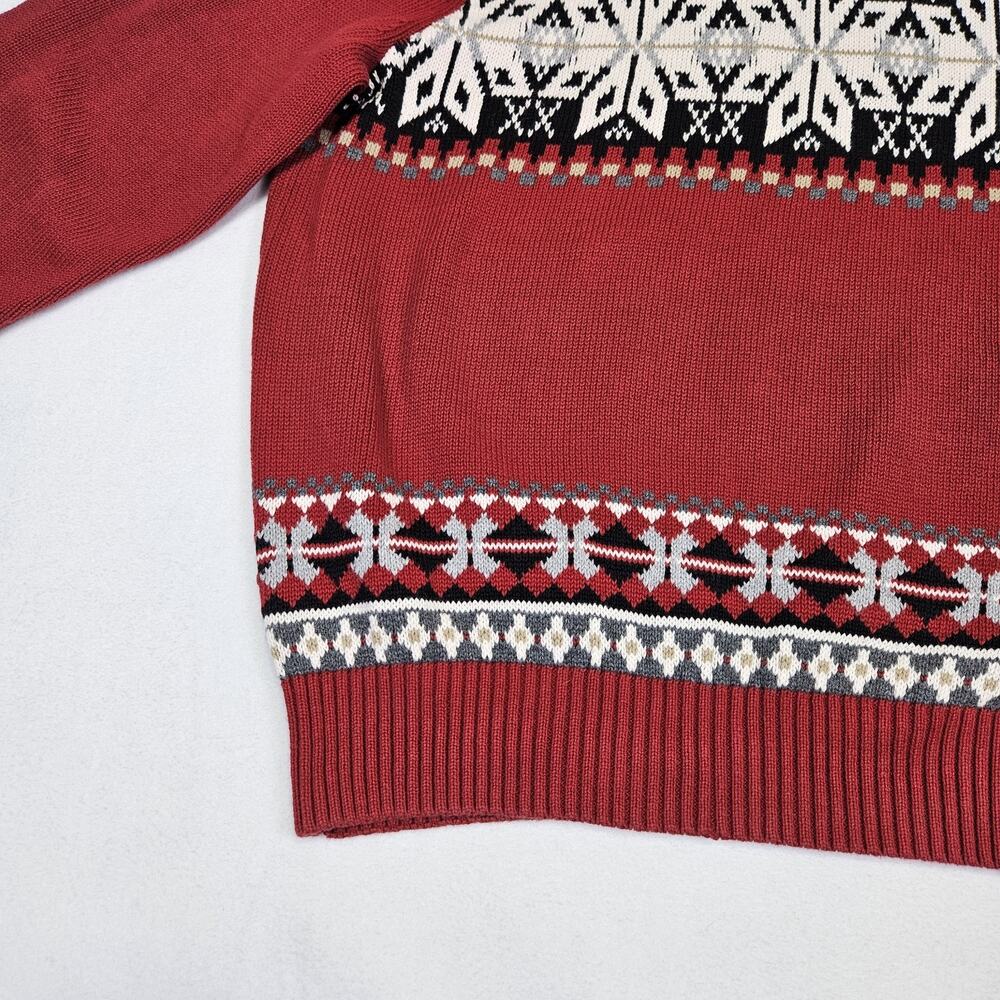 Y2K Dockers Men XL Nordic Fair Isle Sweater Winter Crew Neck Long Sleeve Holiday - Picture 4 of 12